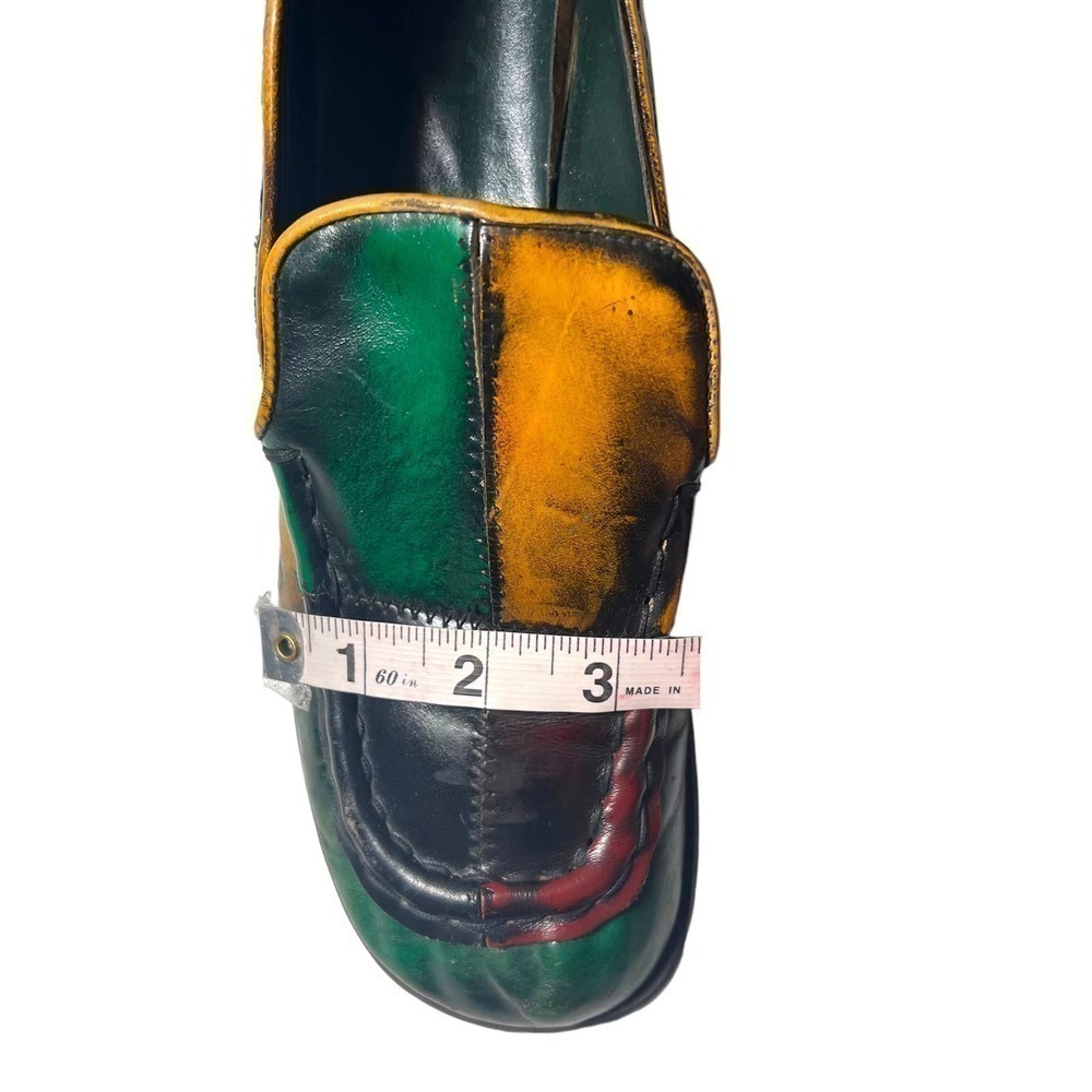 Di Orsini Vintage Italian Leather Color Block Loafers Size 8.5 - Picture 11 of 15
